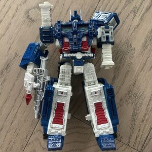 Ultimate Transforming Robot Action Figure - Blue, Red, and White